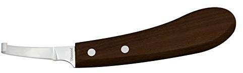 DIAMOND FARRIER Right Hand NarrBlade Hoof Knife, Handle Hardwood, Blade Steel, Plain, Narrow
