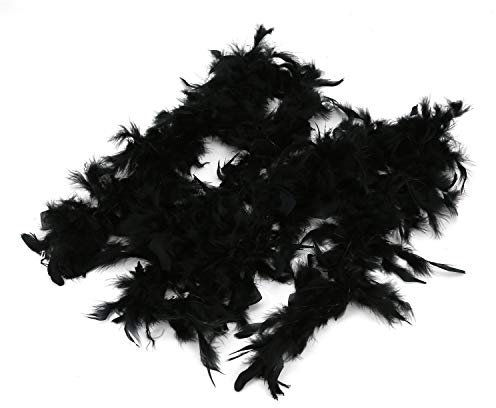 TrendandStylez 20er Jahre Federboa Boa schwarz Mafia Federschal 183cm