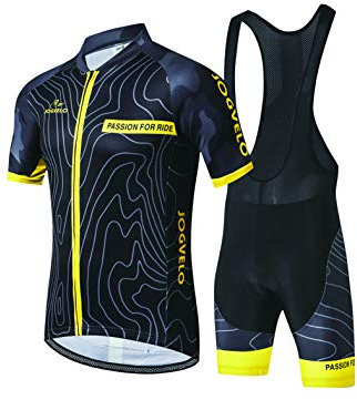 JOGVELO Fahrradbekleidung Set, Radtrikot Kurzarm Herren Atmungsaktiv Kurzarmtrikot MTB Fahrrad Bekleidung, M