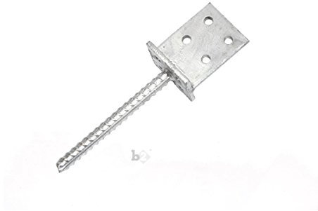 B2 Pfostenträger Pfostenanker T-Form mit Dolle verzinkt 130x80x7x195 mm
