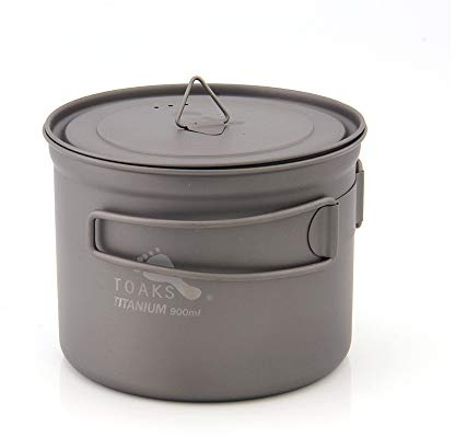 TOAKS Pure Titanium Cup Ultraleichter Outdoor-Becher mit Deckel und faltbarem Griff Camping Kochgeschirr