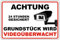 Hochwertiges Grundstück wird videoüberwacht 24 Stunden - Schild aus Aluminium Verbund 300x200 mm - Videoüberwachung Hinweisschild - Warnschild - Überwachungskamera Schild Grundstück Video überwacht