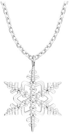 Sofia Milani - Damen Halskette 925 Silber - mit Zirkonia Steinen - Stern Schneeflocke Anhänger - 50260