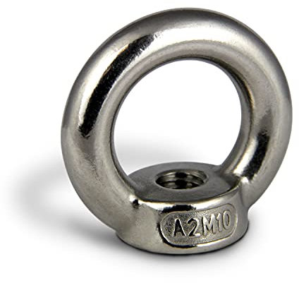 PROTECH 1 Stück Ringmutter M24 Edelstahl rostfreier A2 V2A Ösenmutter DIN 582 Augenmutter mit Gewinde Mutter Öse Ringösen 304 poliert