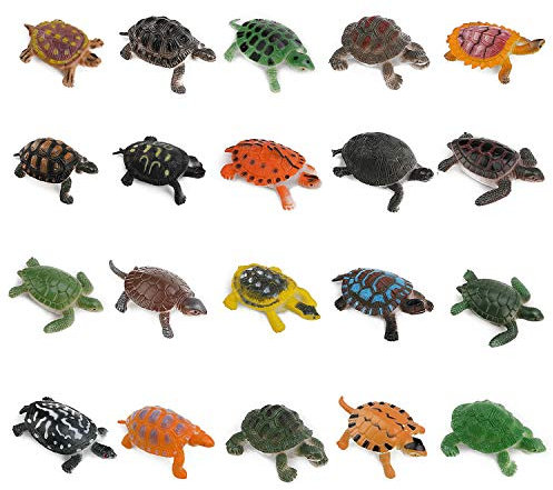 OOTSR 20 stücke Schildkröten Figurines, Ozean Tier Kleine Schildkröte Realistische Kunststoff Schildkröten für Party Favor/Haustier Schildkröte/Badewanne/Pädagogisches/Geschenk