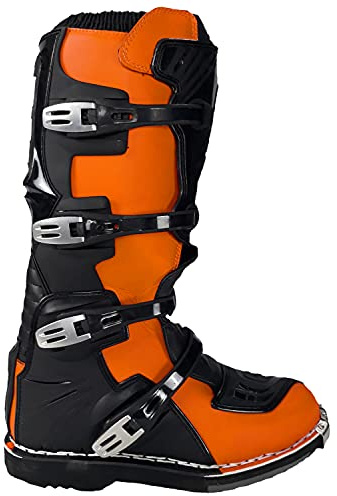 Stivali per moto da cross enduro fuoristrada quad (47 EU, Arancio)