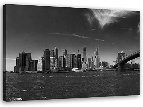 Leinwandbild XXL New York City Wandbild Kunst schwarz-weiß 120x80 cm