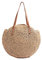 VOANZO Le nouveau sac de paille tressé à une épaule ronde de style littéraire de grande capacité, sac de plage tissé à la main (marron) Sacs à bandoulière