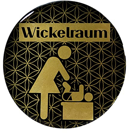 BIKE-label Gold 3D Aufkleber Türschild Wickelraum Hinweisschild 90 mm 900123