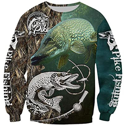 Sweat à capuche Harajuku imprimé animal brochet 3D unisexe décontracté pull à capuche sweat à capuche Sudadera Hombre, Sweat-shirt, 6X-Large