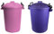JMS we create smile Set of 2-50 Litre Pink and Purple 50 ltr Bin Heavy Duty Dustbin Plastic Storage Refuse Waste Bin Locking Lid Recycled Plastic Compose Bin Rubbish Waste Animal Feed