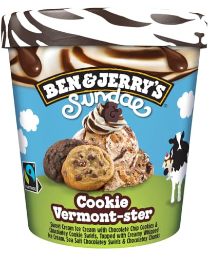 Ben & Jerry's Eis Sundae Cookie Vermont-ster Eiscreme für echte Eisgenießer nach Fairtrade-Standards 427 ml 1 Stück
