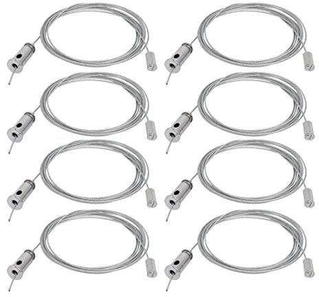 Ruilogod 8pcs 2M Lighting Suspension Cable Hanging Chain Knurled Attachment Head (id: f06 ddf 34c 16f d90