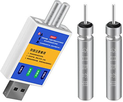 DZAY Elektronisches Schwimmer Ladegerät Aufladbar Batterie für LED Angelposen Leuchtpose,CR 425 Akku mit USB Ladegeraet für Angelposen Angeln Schwimmer Batterie