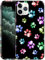 Glisten - iPhone 11 Pro Max Case - Dog Paw Watercolour Print Design Printed Cute, Slim & Sleek Plastic Hard Snap on Protective Back Phone Case/Cover for iPhone 11 Pro Max. [6.5] White