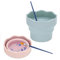 2Pcs Collapsible Paint Brush Washer,Makeup Brushes Cleaner Paint Brush Cleaner Rinse Cup Foldable Silicone Watercolor Acrylic Oil Painting Silicone Washing Bucket Brush Holder Organizer