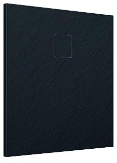 Piatto Doccia 90x90 cm Nero Effetto Pietra Quadrato in SMC Riducibile Samos