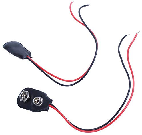 LIVASH 2Pcs 15Cm Cable M¨¦Tallique 9V 9 Volts Clip de Batterie Connecteur I Type
