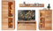 Wohnwand Wohnzimmer Set inkl. Beleuchtung Vitrine Standvitrine TV Lowboard Wandboard, Front Kernbuche massiv