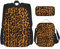 OUSIKA Cool Cheetah Leopard 3 Pcs Print Backpack Sets Casual Daypack with Lunch Box Pencil Case for Women Men
