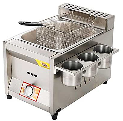 LPBSKHJW Friggitrice a gas professionale, friggitrice in acciaio inossidabile ad alta capacità e pala per cestello per friggitrice familiare da banco per ristoranti commerciali (8L+8L+8L+8L) ()