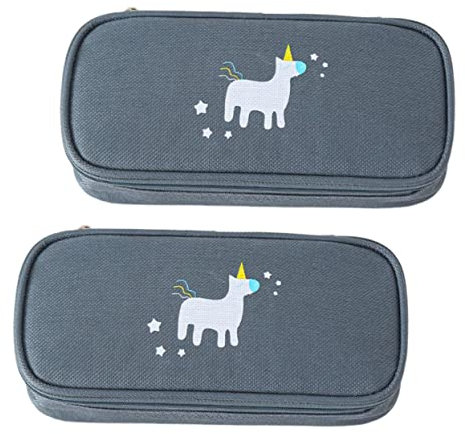 Tofficu Schreibwarenetui 2er-Set Federmäppchen Mit Großer Kapazität Reißverschluss Stiftebox Aus Waschbarem Oxford-Stoff Für Die Schule