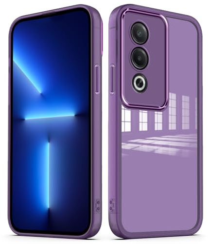 YUXING Cover per Oppo A80 5G Custodia Trasparente con Pellicola Protettiva Lenti Morbida Ultra Sottile Antiurto Bumper Slim Case - Viola