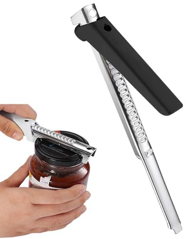 Ouvre Boite de Conserve, Ouvre Bouteille et Tire Bouchon Multifonctions, Ouvre Bocal Sans Effort et Gadget Cuisine Pour les Personnes Âgées Ayant les Mains et les Pieds Fragiles (1, 01Noir)
