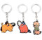 HUCAYD 3Pcs Chainsaws Mans Anime Keychains Keyrings Pendant Keyring Accessories For Fans Collections