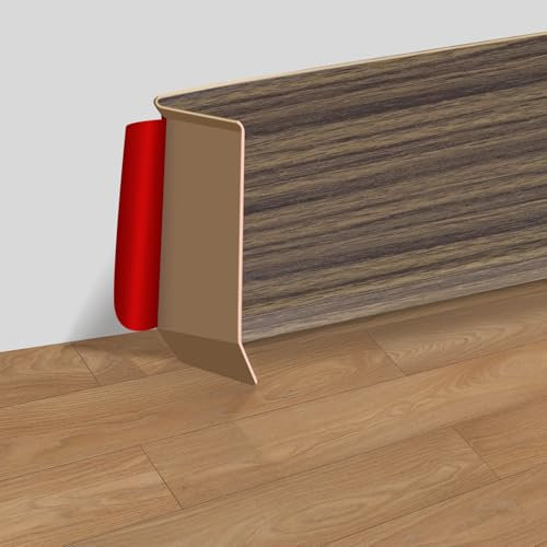 Plinthe autocollante en vinyle, 5 m, plinthe flexible de 10 cm de large, pour sol, mur, base et plus encore en bois de santal