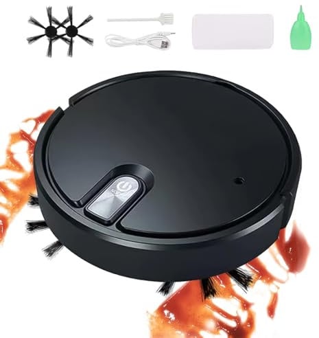 Sulxyi Robot Vacuum Cleaner, Smart Robot Cleaner, Pet Hair Vacuum,5-in-1 Charging Sweeping Powerful 4000Pa Suction Real-Time Mapping Automatic Works for Pet Hair, Carpet