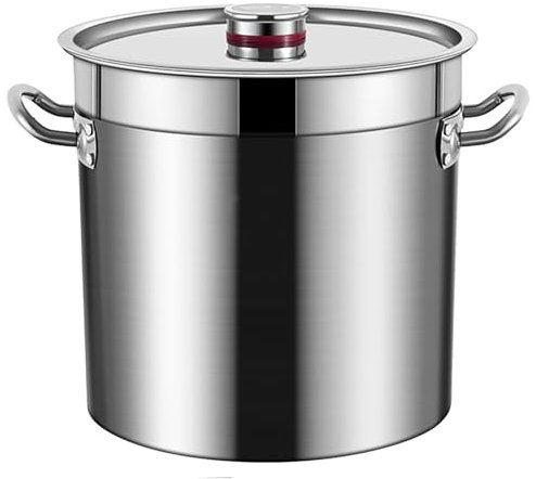 Olla Grande de Acero Inoxidable 304 con Tapa, Resistente, para Uso Comercial, hogar y Exterior (un Color, 40 l)