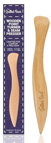 The Quilted Bear Wooden Point Turner - Ergonomic Point Turner Sewing Tool for Crisp Corners, Curved Edges & Seam Marking, Durable Wooden Turning Tool for Sewing & Quilting