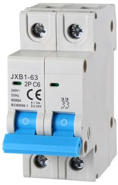 gloca Interruttore Magnetotermico Automatico 2P 6A 220V 6KA 2 Moduli DIN C6