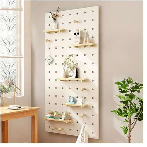 ZGPjubilant Panneau perforé, Organiseur en Bois Massif stratifié, Panneaux de Commande, kit d'affichage Mural combiné (Marron 60 x 120 cm) (60 x 120 cm, 2 pièces)