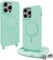 Belzsxy Compatible with iPhone 11 Pro Max Wireless Charging, Shockproof Removable Phone Case with Strap Adjustable Neck Cord Necklace Soft Cover for iPhone 11 Pro Max, Mint Green