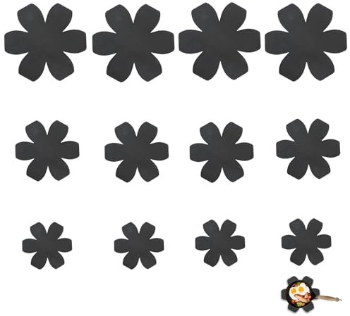 12 PCS Pan Protectors for Stacking, Non-Slip Felt Black Felt Pan Separators Protectors Set of 3 Sizes (25cm, 20cm, 15cm) for Kitchen Organization Daily Cooking and Storage Needs