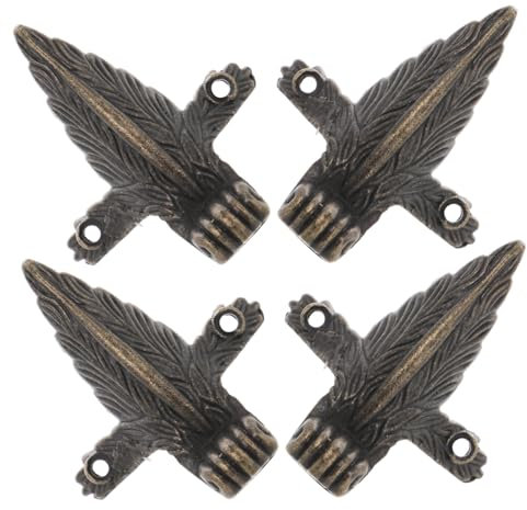 DIYEAH 4 Satz Dekorative Schrankbeine Möbelbeine Zubehör klein für Möbelschränke Antiquität Gold Möbelfüße aus Metall Vintage- für Möbel Kommode Zinklegierung Dunkelbraun