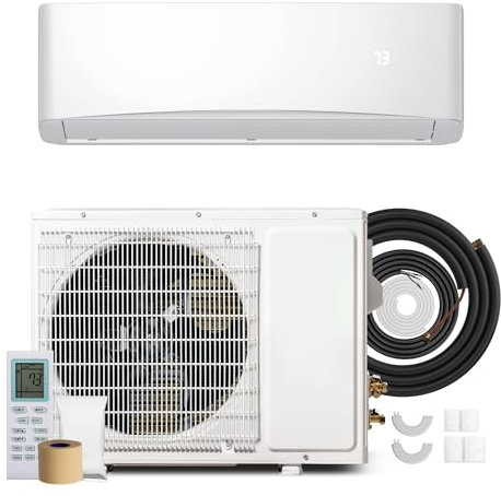 Manastin 12000BTU Mini-Split-Klimaanlage und Heizung, 17 SEER2 Inverter-System mit AHRI-Zertifizierung, deckt bis zu 750 m² ab, komplettes Installationsset im Lieferumfang enthalten