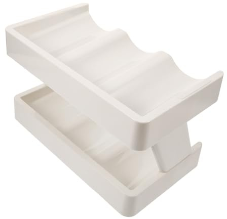 IWOWHERO Space Saving Cup Organizer with Two Tier Design for Cabinet Versatile Water Bottle and Tumbler Storage Rack Dustproof Holder for Tea Cups and Insulated Bottles Kitchen Cupboard