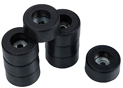 BAZEITFLOW 8pcs Speaker Rubber Footpads Isolation Feet Sound Stage Anti-vibration Pads 38x20mm Black for Audio Equipment