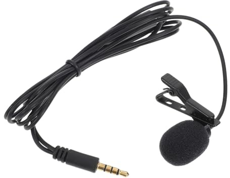 UTHCLO Black Lapel Clip-on Microphone Portable Wired Mic for Phone and Laptop, Professional Multi-functional Lavalier Mic for Interview, Podcasting, and Live Streaming