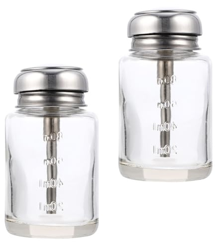 Baluue Bouteilles en Verre Vide 100ml Distributeurs Pratiques Légères et Portables pour Lot de 2 Pompe à Pression Alcool ou Cosmétiques