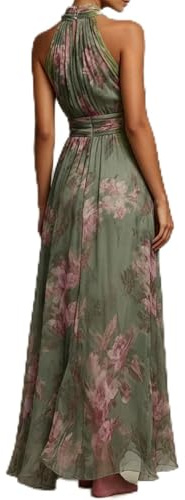 Abito da Sera da Donna - Lungo, Spalle Scoperte, da Cocktail, Motivo Floreale, Linea Ad A, in Tulle, Elegante, per Matrimonio, Maxi Abito da Ballo, Abito da Ballo, Abito da Ballo da Donna