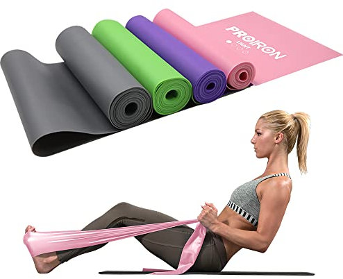 PROIRON Latex-Free Resistance Bands, Exercise Bands for Strength Training, Yoga, Pilates, Stretching, Home Gym Workout, Upper Lower Body, Light Medium Heavy