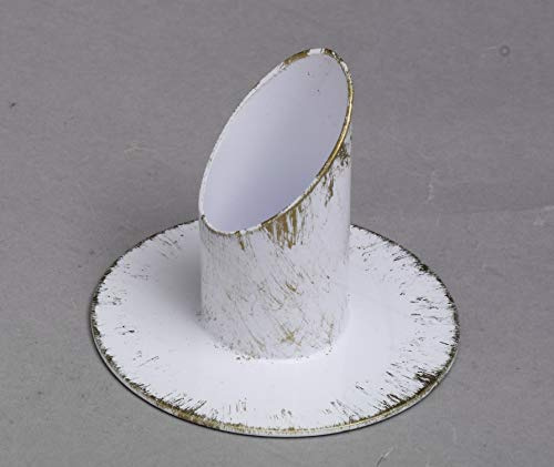 Kerzenleuchter Mega-Leuchter, Langkerzen weiß/Gold für Ø 3 cm Kerzen, Taufkerzen, Kommunionkerzen