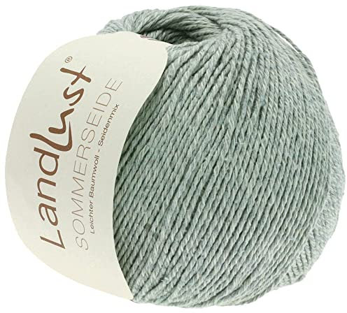 LANA GROSSA Landlust Sommerseide | Feines & leichtes Baumwoll-Seidengarn | Handstrickgarn aus 50% Seide & 50% Baumwolle | 50g Wolle zum Stricken & Häkeln | 170m Garn