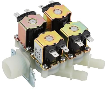 Jadeshay Magnetventil 12V, Magnetventil 3/4 Zoll 1 in 4 Out Normal Geschlossen Messing Elektrisch Magnetventil für Wasser