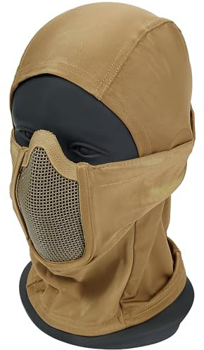 OneTigris Balaclava Mesh Gesichtsschutz Taktische Sturmhaube Ninja Style Vollgesichtsmaske für Airsoft (Khaki)