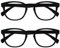 OPULIZE Pop Lesebrille 2er Pack Keck Rund Matt Rahmen Federscharniere Kratzfest Schwarz Herren Damen RR2-1 +1.00